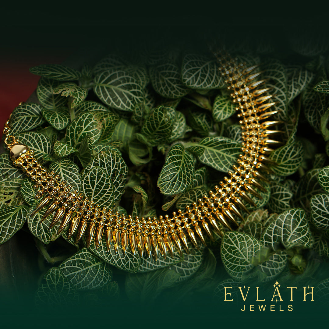 Premium Gold-Plated Mullamottu Necklace - Evlath Jewels